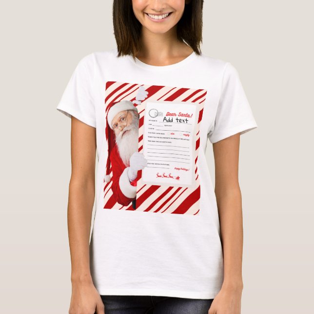 T-shirt Lettre de Noël Père Noël Red Candy (Devant)