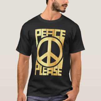 T-shirt Lettre dorée douce Paix s'il vous plaît