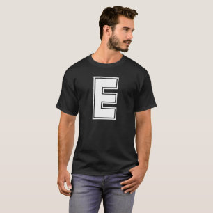 T-shirt Lettre E Style universitaire Alphabet personnalisé