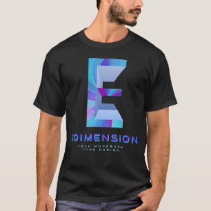 T-shirt Lettre E Tech 3D Monogramme Moderne Élégant
