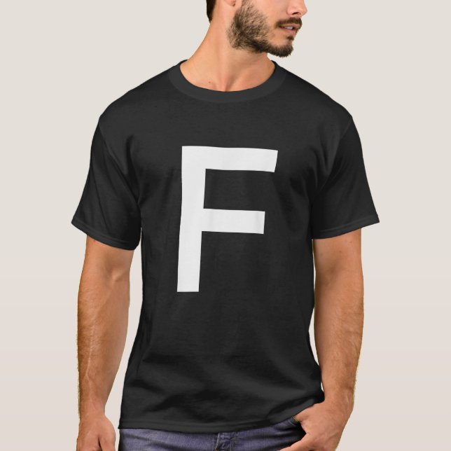 T-shirt Lettre F Alphabet initial Monogramme (Devant)