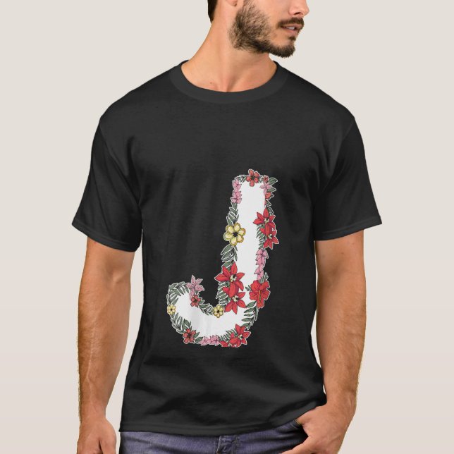 T-shirt LETTRE FLEURIE J V Cou (Devant)