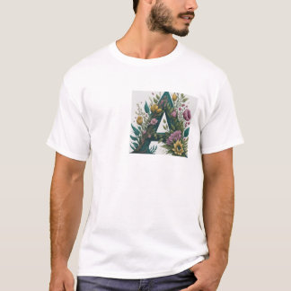 T-shirt Lettre Florale Commencez Par "Un" Nom Design T-shi