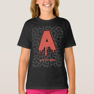 T-shirt Lettre fondue A - Nom personnalisé Cadeau d'annive