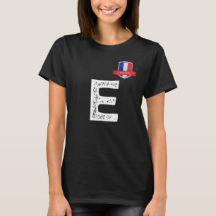 T-SHIRT LETTRE FRANÇAISE HUMANITAIRE E FRANÇAISE BLEUE