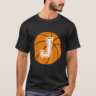 T-shirt Lettre Initiale J Monogramme Pour Basket Jouer