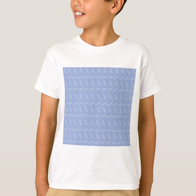 T-shirt LETTRE INITIALE MONOGRAPHIQUE A Bleu (Devant)