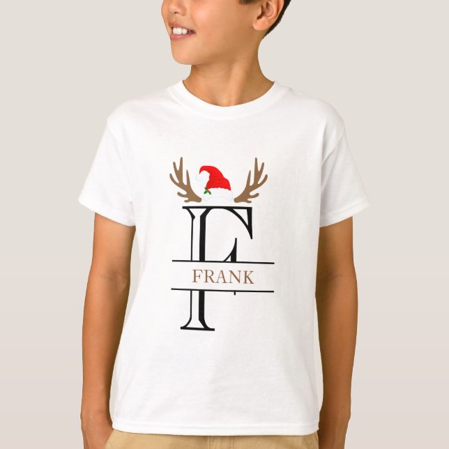 T-SHIRT LETTRE INITIALE PERSONNALISÉE F ANCIENS DE CHAT DE (Devant)