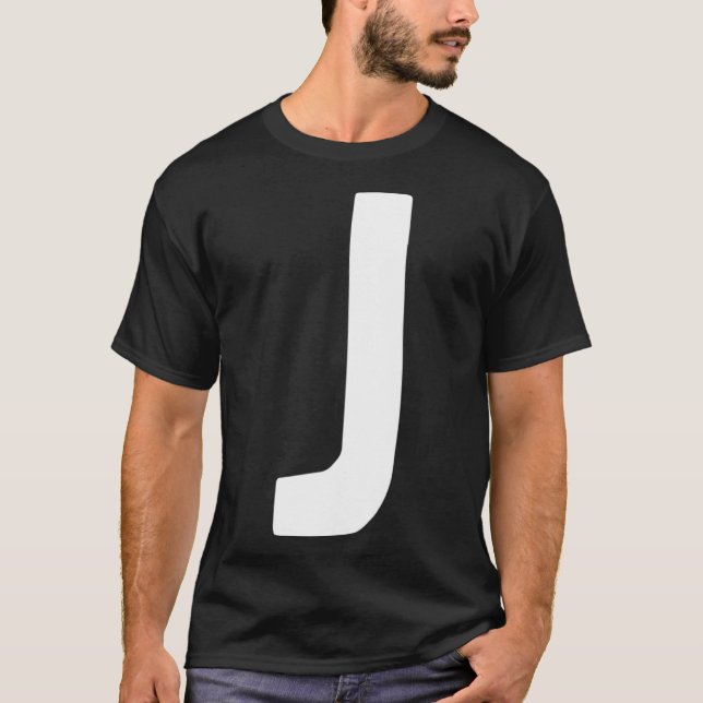 T-shirt Lettre J grand et blanc gras (Devant)