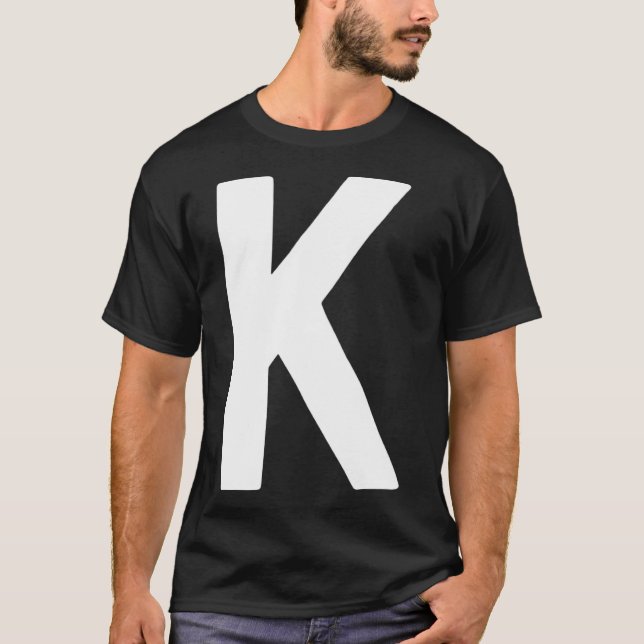 T-shirt Lettre K grand et blanc gras (Devant)