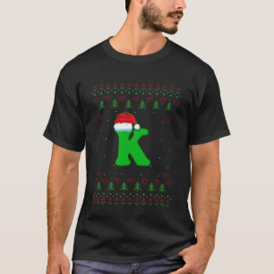 T-shirt Lettre K Père Noël Père Noël Casquette Alphabet du