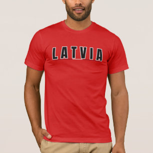 T-shirt LETTRE lettonne simple moderne Lettonie Drapeau So