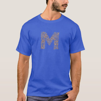 T-shirt Lettre M steampunk design composé de cogs et de la