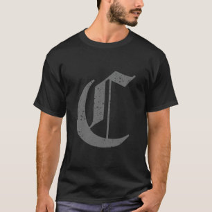 T-shirt LETTRE MAJUSCULE Calligraphique C GRAUNGE