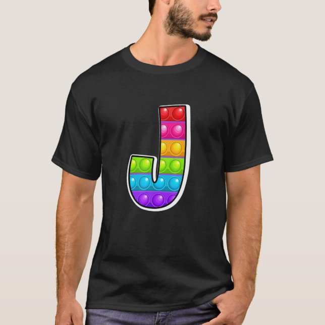 T-shirt LETTRE MAJUSCULE J Cutest J Alphabet Funny Poppin  (Devant)