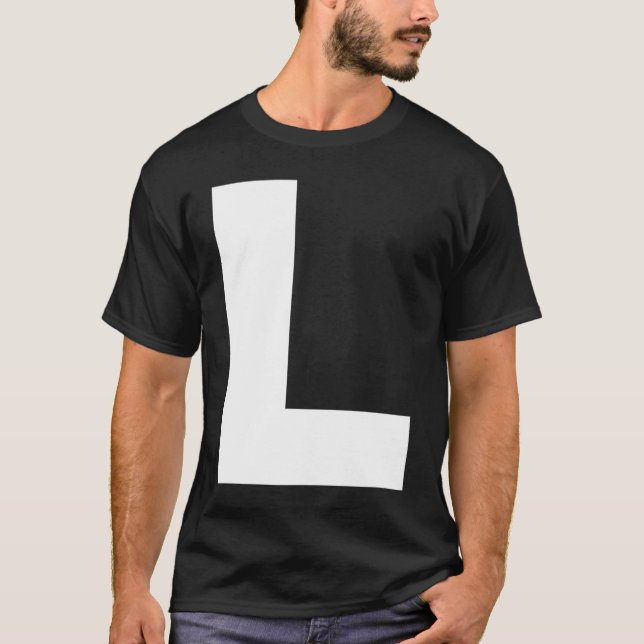 T-shirt Lettre majuscule L gras alphabet monogramme majusc (Devant)