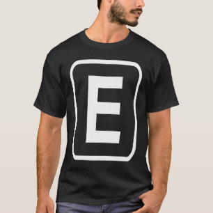 T-shirt Lettre Monogramme E Initiale Alphabet Monogrammé F