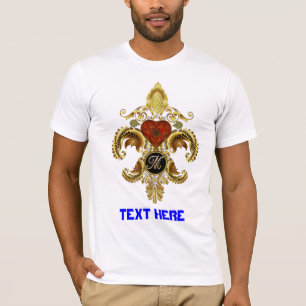 T-shirt Lettre Monogramme Fleur-de-lis "M" Choisissez votr