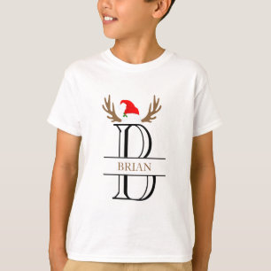 T-shirt Lettre monographie B Noël Nom Funny Noël
