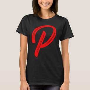 T-shirt Lettre P Alphabet Grand Rouge Graphique Initial