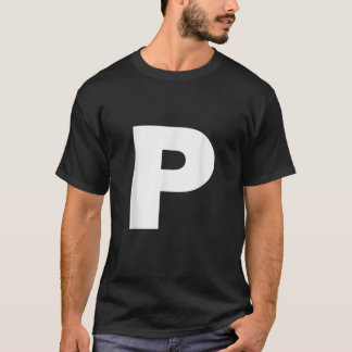 T-shirt Lettre P Majuscule Alphabet Monogramme Initiale