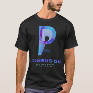 T-shirt Lettre P Moderne Monogramme Technologique 3D Éléga
