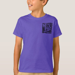 T-shirt Lettre P Monogramme médiéval Art Nouveau