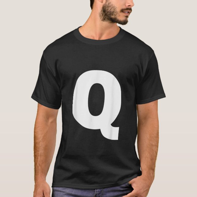 T-SHIRT LETTRE Q MAJUSCULE MONOGRAPHIQUE INITIAL (Devant)
