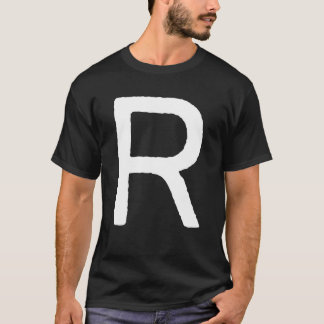 T-shirt Lettre R Hommes Monogramme femmes Graphique Rétro 