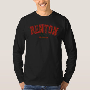 T-shirt Lettre rouge Renton Washington WA Graphique sur Re
