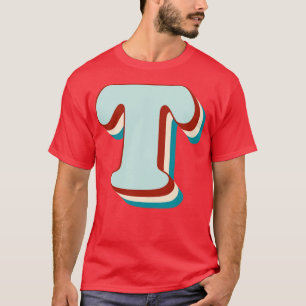 T-shirt Lettre T Vintage Monogramme Nom initial Police