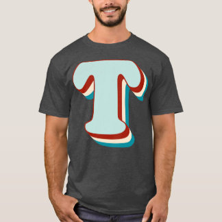 T-shirt Lettre T Vintage Monogramme Nom initial Police