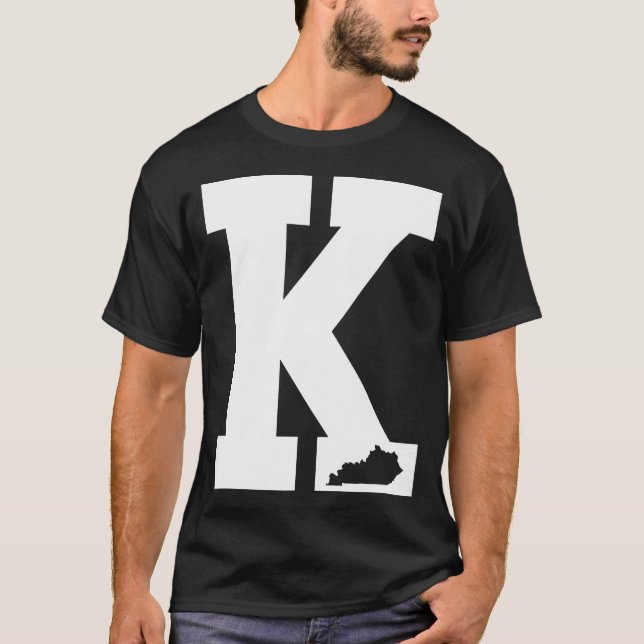 T-shirt LETTRE vintage K Bleu Kentucky (Devant)