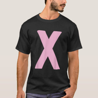 T-shirt Lettre X grande et audacieuse rose