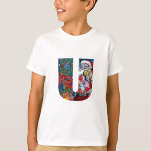 T-SHIRT LETTRE XMAS U /SANTA CLAUS AVEC MONOGRAM VIOLIN