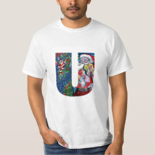 T-SHIRT LETTRE XMAS U /SANTA CLAUS AVEC MONOGRAM VIOLIN