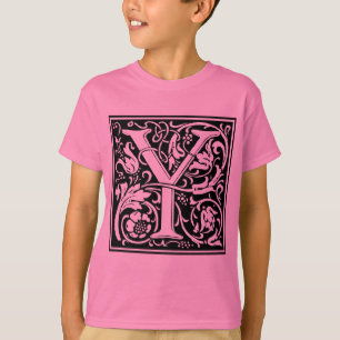 T-shirt Lettre Y Monogramme médiéval Art Nouveau