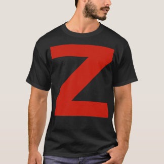 T-shirt Lettre z en texte rouge Typographie minimale