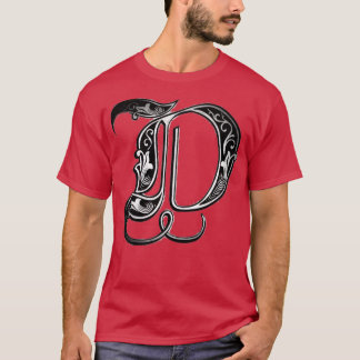 T-shirt Lettrer La Lettre D Ancienne police anglaise