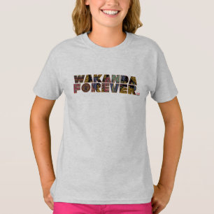 T-shirt Lettres à motifs Wakanda Forever