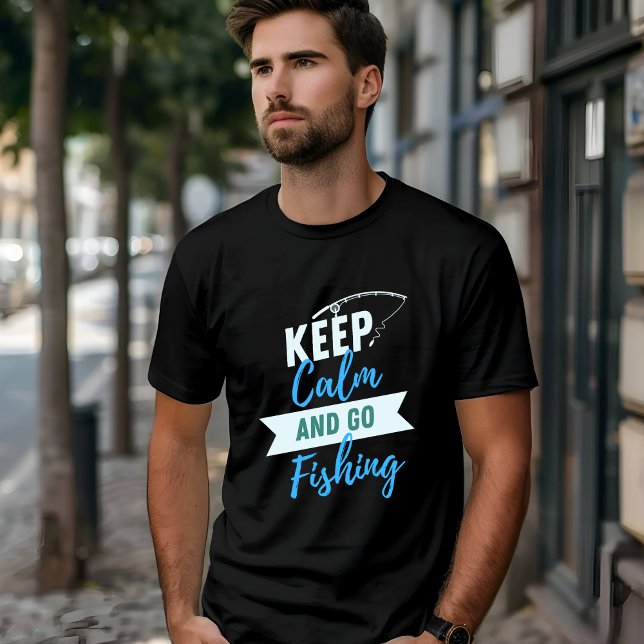 T-shirt Lettres bleues et vertes Garder calme Pêche Lifest (Créateur téléchargé)