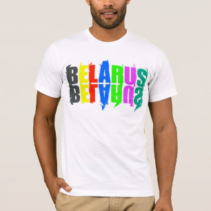 T-shirt Lettres colorées funky Biélorussie Б е л а р с T-s