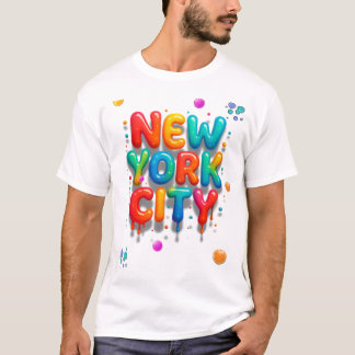 T-shirt Lettres de bulle de New York
