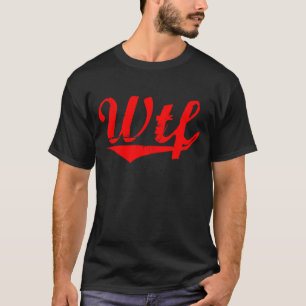T-shirt Lettres de fac de WTF - rouge