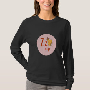 T-shirt Lettres de l'alphabet allemand Z chèvre