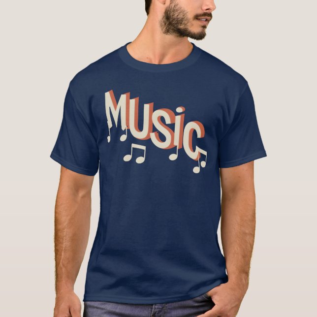 T-shirt Lettres de musique vintage (Devant)