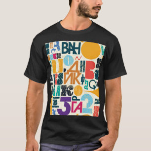 T-shirt Lettres dessinées à la main : design vintage sans