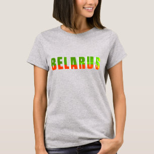 T-shirt Lettres funky Biélorussie Б е л р а у с Drapeau ь