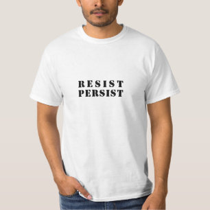 T-shirt lettres noires "résister" -