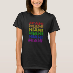 T-shirt Lettres Vintages couleur arc-en-ciel Miami Florida
